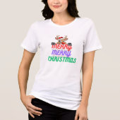 T-shirt En Tri-matière Joyeux T-shirt Reindeer de Noël (Recto)