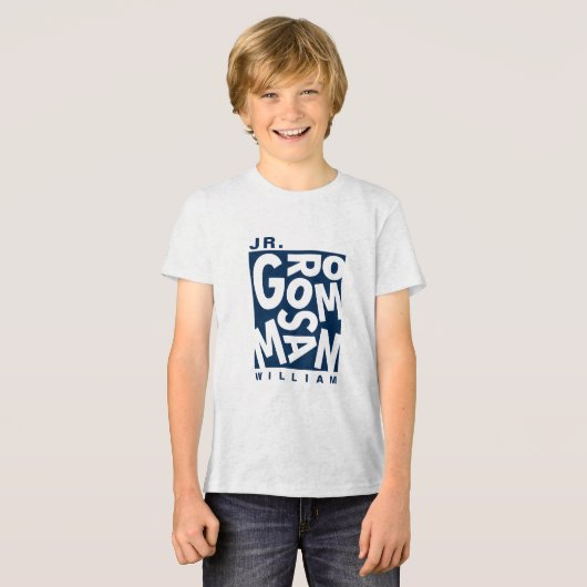 T-shirt En Tri-matière Junior Jr Groomsman, mariage, Navy Blue (Recto plein)