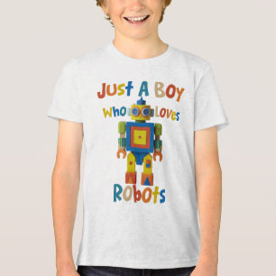T-shirt En Tri-matière Juste Un Garçon Qui Aime Les Robots Enfants