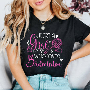T-shirt En Tri-matière Juste une fille qui aime le badminton Rose Féminin