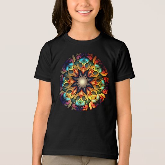 T-shirt En Tri-matière Kaleidoscope Mandala Flower Design-23091 (Recto)
