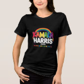 T-shirt En Tri-matière "Kamala Harris" Arc-en-ciel vibrant (Recto)