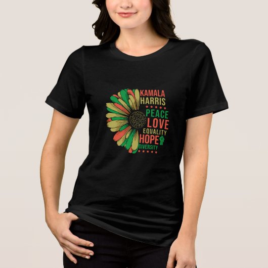 T-shirt En Tri-matière "Kamala Harris" Peace Love Hope Equality Diversity (Recto)