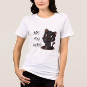 T-shirt En Tri-matière Kawaii Black Cat T-Shirt (Recto)