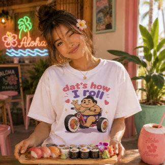 T-shirt En Tri-matière Kawaii Hawaii - Sumo Sushi