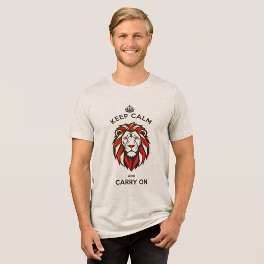 T-SHIRT  EN TRI-MATIÈRE KEEP CALM AND CARRY ON D02 (Recto plein)