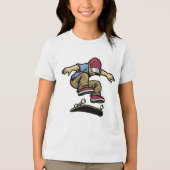 T-shirt En Tri-matière Kids Kick Flip Skateboarder (Recto)