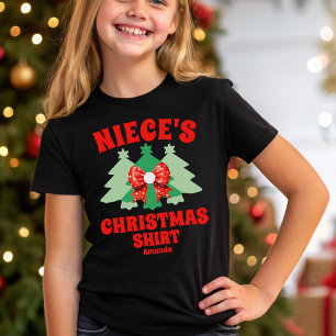 T-shirt En Tri-matière La chemise de Noël de la nièce personnalisée