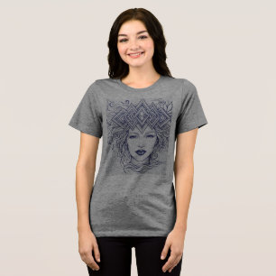 T-shirt En Tri-matière La Couronne Dorée : Édition d'art à l'encre bleue