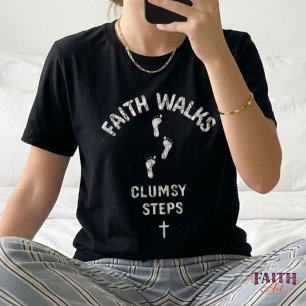 T-shirt En Tri-matière La foi marche, pas maladroits – Empreintes de pied