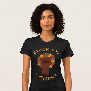 T-shirt En Tri-matière La Joie Noire Est un Poing de Résistance 