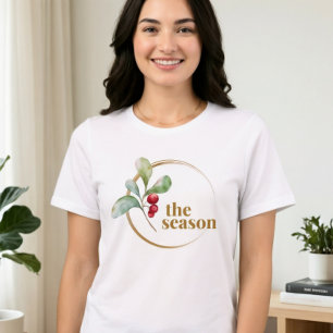 T-shirt En Tri-matière La Saison Baies de Houx Toile Bella Noël