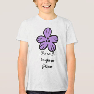 T-shirt En Tri-matière La Terre rit en fleurs" Citation florale mignonne