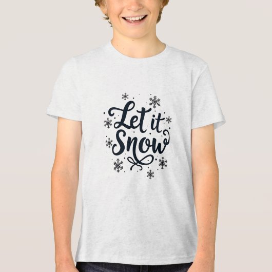 T-shirt En Tri-matière Laisser neiger Saison d'hiver Flamme de neige Noël (Recto)