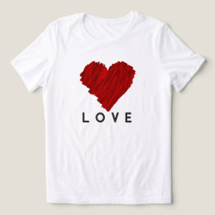 T-shirt En Tri-matière L'AMOUR du coeur rouge peint