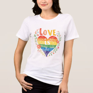 T-shirt En Tri-matière L'amour est la fierté Rainbow Heart Wall Art - LGB