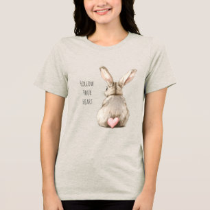 T-shirt En Tri-matière Lapin de coeur de lapin rose