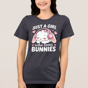 T-shirt En Tri-matière Lapin endormi rose Kawaii