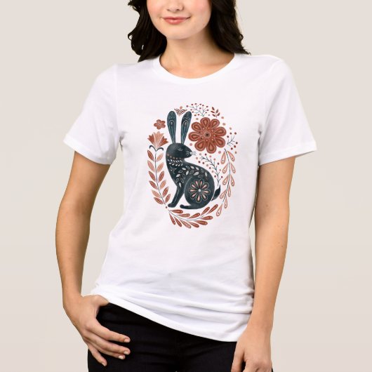 T-shirt En Tri-matière Lapin Floral Boisé (Recto)