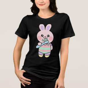 T-shirt En Tri-matière Lapin Mignon Brosse à Dents