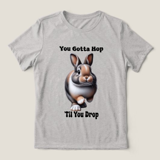 T-shirt En Tri-matière Lapin mignon qui sautille (Design Recto)