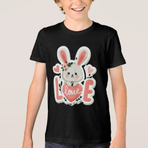 T-shirt En Tri-matière Lapin tenant un cœur