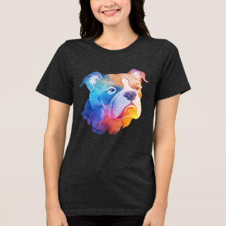 T-shirt En Tri-matière L'art de Bulldog coloré