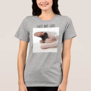 T-shirt En Tri-matière Lazy, mais mignon Kitten Photo Amoureux des chats 