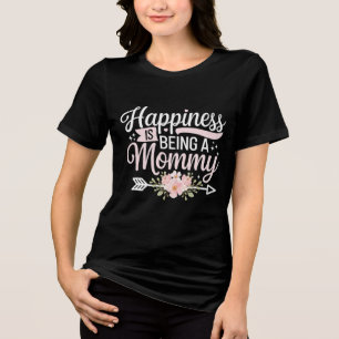 T-shirt En Tri-matière Le bonheur est être une fête des mères florales