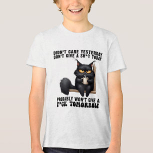 T-shirt En Tri-matière Le Chat Noir N'A Pas Pris Soin Hier Ne Donne Pas D