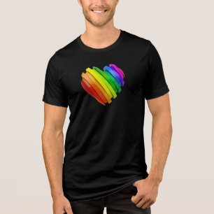 T-shirt En Tri-matière Le cœur sculptural tridimensionnel de SlipperyJoe 