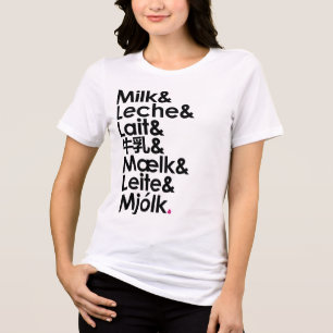 T-shirt En Tri-matière Le lait est notre langage de l'amour (Blanc)