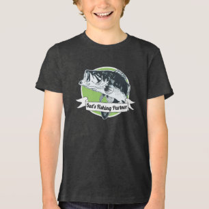 T-shirt En Tri-matière Le partenaire de pêche de papa adorable - black ba