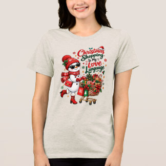 T-shirt En Tri-matière Le shopping de Noël est mon langage de l'amour Bon
