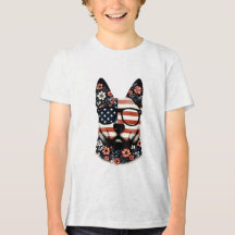 Le visage d'un husky avec un motif floral