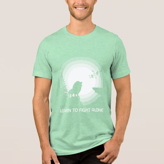 T-shirt En Tri-matière Learn to Fight Alone – Lion Under Moonlight (Recto)