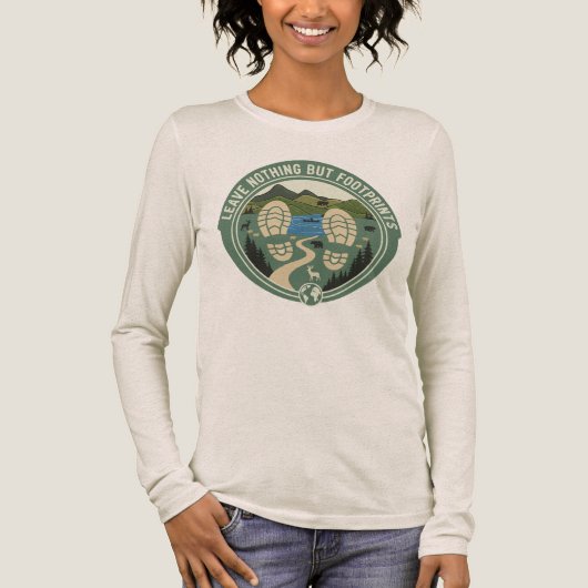 T-shirt En Tri-matière Leave Nothing But Footprints – Eco-Friendly Hiking (Recto)