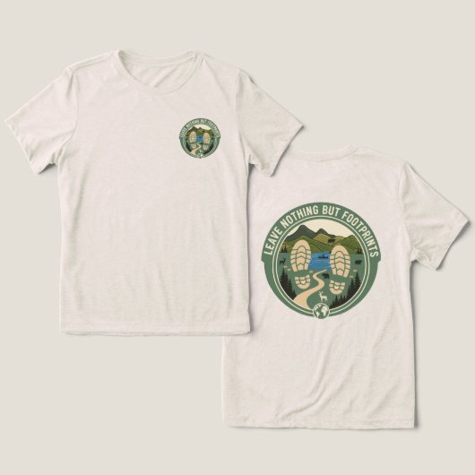 T-shirt En Tri-matière Leave Nothing But Footprints – Eco-Friendly Hiking (Design Recto & Verso)