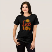 T-shirt En Tri-matière Leo astrology birth sign zodiac sun lion head fire (Recto plein)