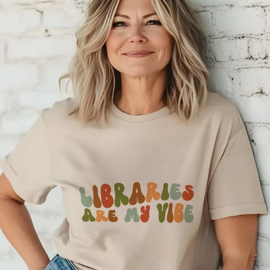 T-shirt En Tri-matière Les Bibliothèques super Rétro Sont Mon Vibe, Bibli