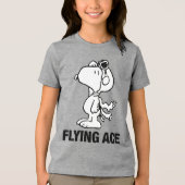 T-shirt En Tri-matière Les cacahuètes| Snoopy the Flying Ace BW (Recto)