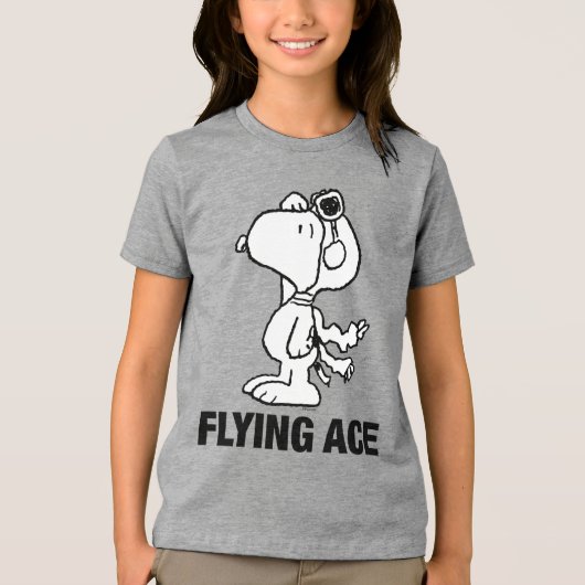 T-shirt En Tri-matière Les cacahuètes| Snoopy the Flying Ace BW (Recto)