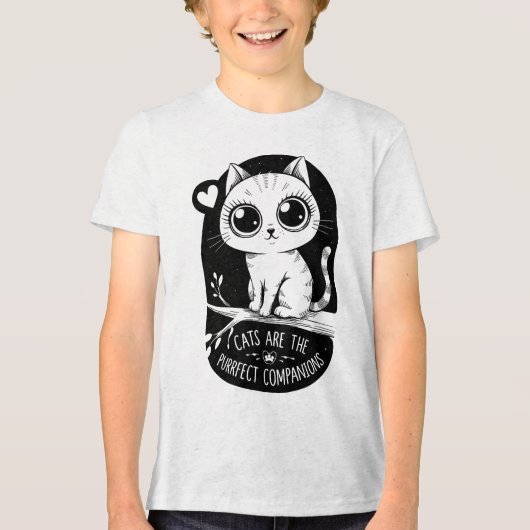 T-shirt En Tri-matière Les Chats Sont Les Compagnons Appropriés (Recto)