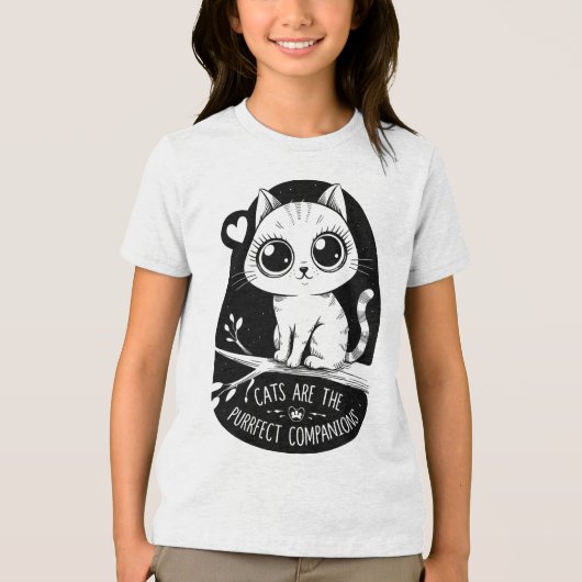 T-shirt En Tri-matière Les Chats Sont Les Compagnons Appropriés (Recto)