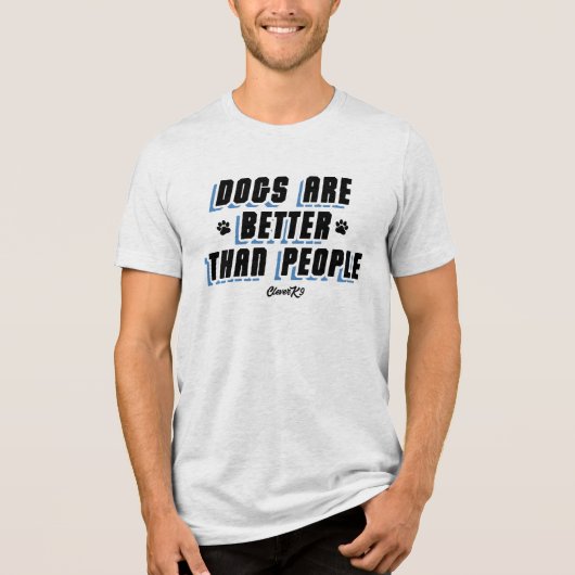 T-shirt En Tri-matière Les Chiens Sont Meilleurs [Blk/Blu] (Recto)