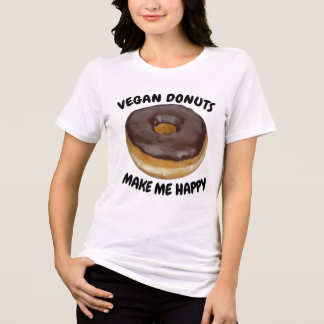 T-SHIRT EN TRI-MATIÈRE LES DONUTS VÉGANS ME RENDENT HEUREUX