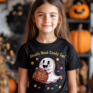 T-shirt En Tri-matière Les Fantômes Ont Aussi Besoin De Bonbons ! Fille g