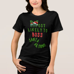 T-shirt En Tri-matière Les Plus Susceptibles De Boss Père Noël Autour De 