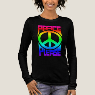 T-shirt En Tri-matière Lettre arc-en-ciel Peace Please