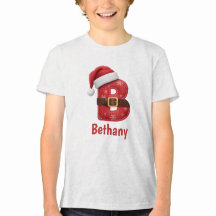 Lettre B Monogramme Chapeau de Père Noël Alphabet